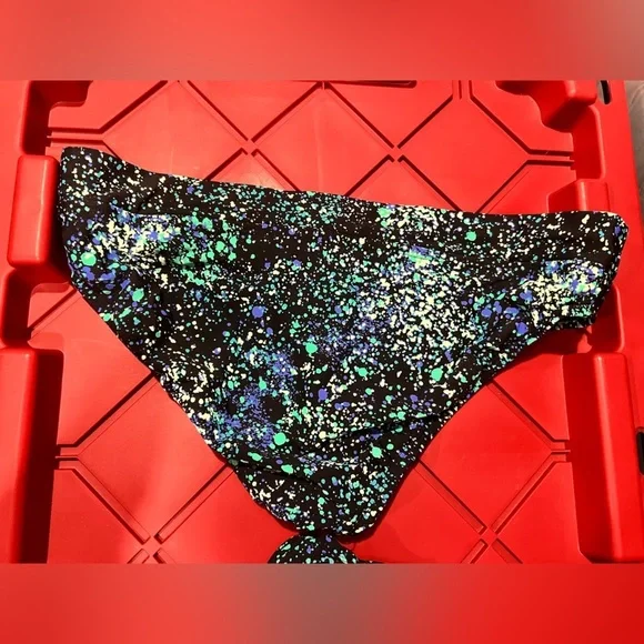 Women’s‎ Title Nine splatter bikini 2 piece swimsuit black blue green L large - Picture 6 of 11